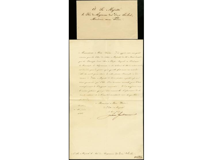 1838, FRIEDRICH WILHELM III König von Preußen (1770-1840), eigenhändige Unterschrift auf Beileidsbrief an den König von Sizil