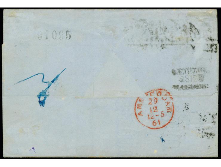 5 Ngr. karminrosa auf glasigem Papier, voll- bis breitrandig mit Nr. "17" und nebengesetztem DKr. "GLAUCHAU 28/XII 61" auf Br