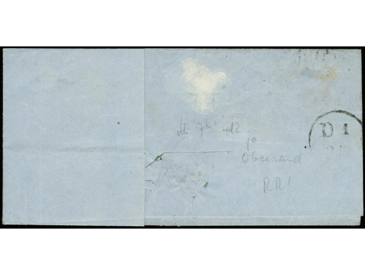 1 Kr. auf olivgrau und 3 Kr. auf hellblau, beide mit ca. 7 bis 8 mm Oberrand, mit Nr. "134" und nebengesetztem EKr. "MAINZ 1 