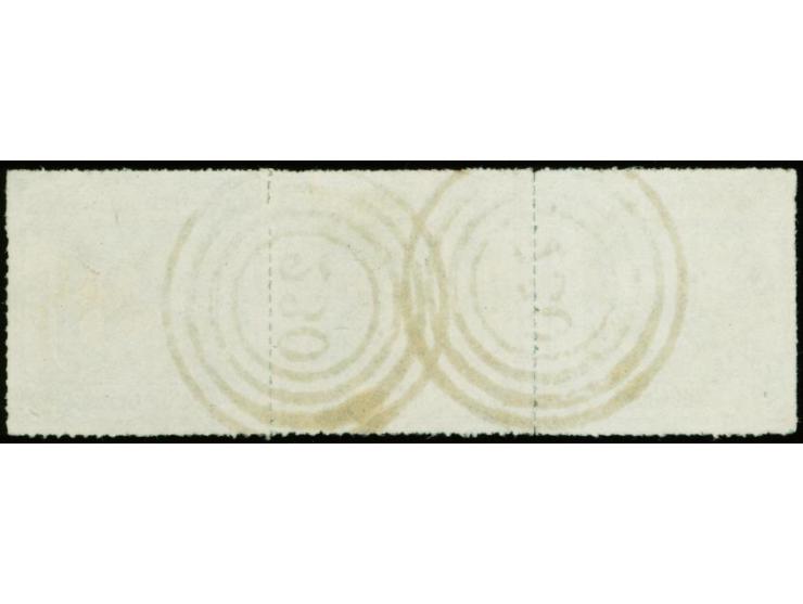 1866, 1/3 Sgr. dunkelgelblichgrün im waagerechten 3er-Streifen, farbfrisch und einwandfrei durchstochen mit 2mal sauber aufge