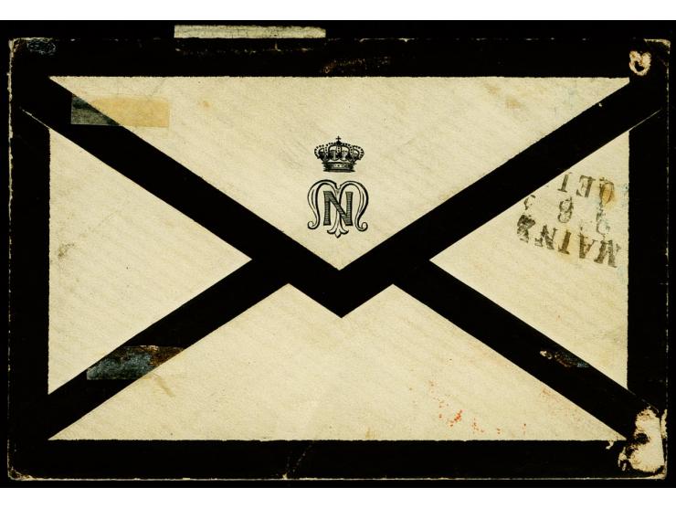 1863, 18 Kr. orangegelb zwei Einzelwerte und 1865 6 Kr. blau mit DKr. "HEILBRONN 2 JUN" auf kleinformatigem, um 1 Kr. überfra