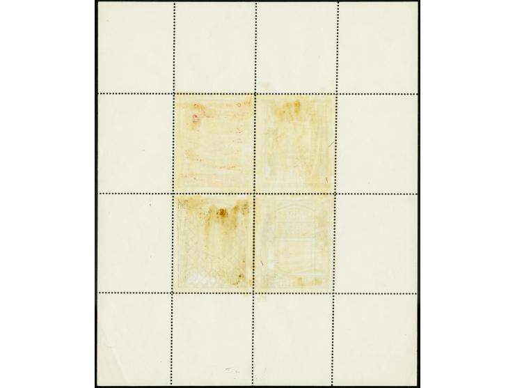 1938, Caritas 10-50s. as perforated essay block with hand-gumming on reverse, fine