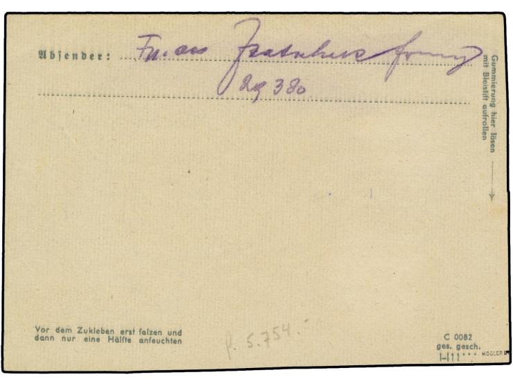 1942, Airmailstamp, imperforated with left sheet margin, tied by straight line "28.NOV. 1942" to folded letter to Vienna with
