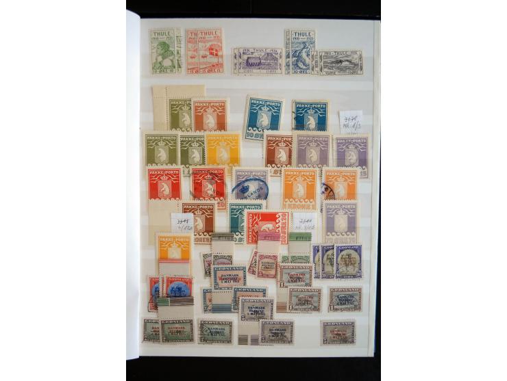 1905/94, postfrische, ungebrauchte und gestempelte Sammlung mit 20 Eisbärmarken, dabei Mi.-Nr. 1-3, Dänische Post mit Mi.-Nr.