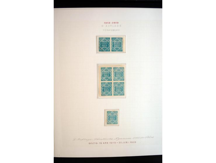 1918/19, Blumenmuster, sehr interesssante Spezialsammlung Mi.-Nr. 1-4 in 3 Bänden, aus dem Nachlass von Votele Org, dem Autor
