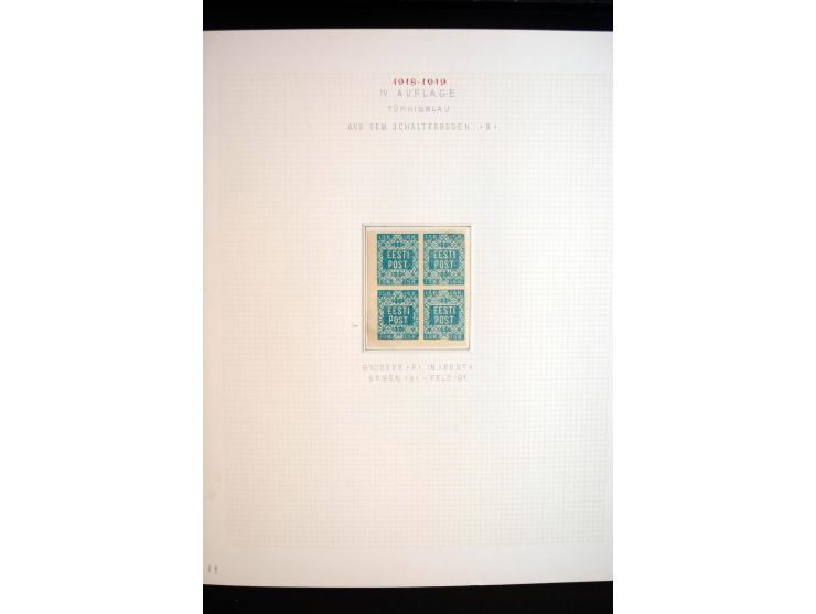 1918/19, Blumenmuster, sehr interesssante Spezialsammlung Mi.-Nr. 1-4 in 3 Bänden, aus dem Nachlass von Votele Org, dem Autor