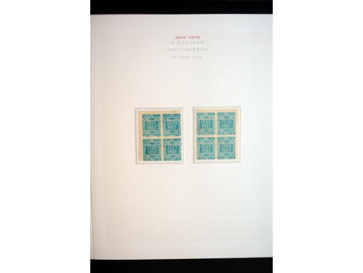 1918/19, Blumenmuster, sehr interesssante Spezialsammlung Mi.-Nr. 1-4 in 3 Bänden, aus dem Nachlass von Votele Org, dem Autor