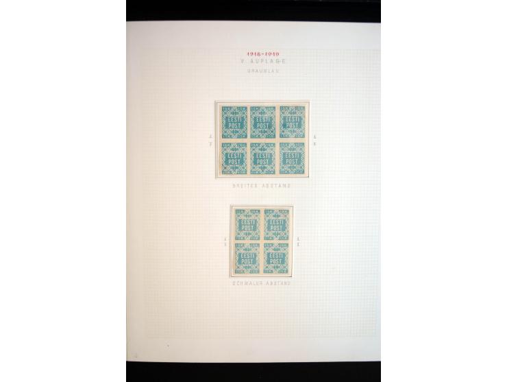 1918/19, Blumenmuster, sehr interesssante Spezialsammlung Mi.-Nr. 1-4 in 3 Bänden, aus dem Nachlass von Votele Org, dem Autor