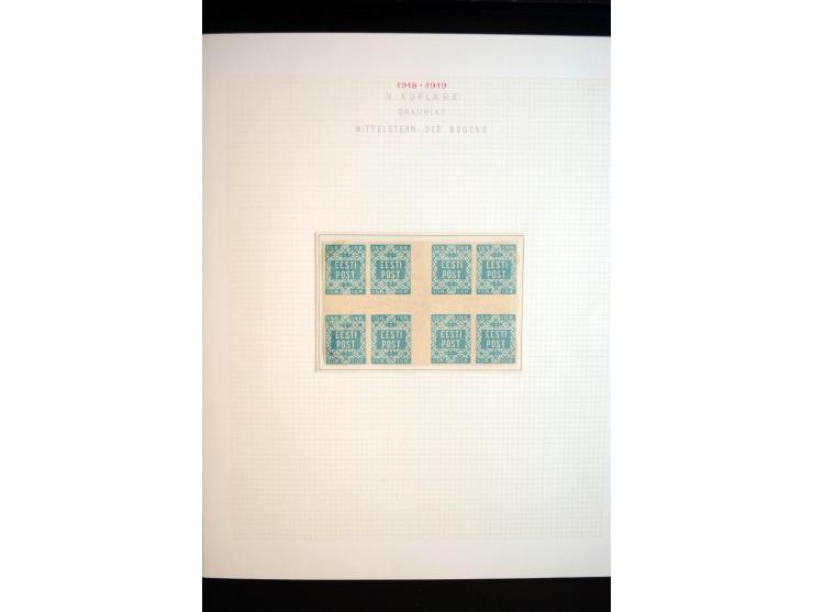 1918/19, Blumenmuster, sehr interesssante Spezialsammlung Mi.-Nr. 1-4 in 3 Bänden, aus dem Nachlass von Votele Org, dem Autor