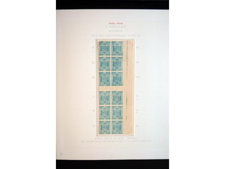 1918/19, Blumenmuster, sehr interesssante Spezialsammlung Mi.-Nr. 1-4 in 3 Bänden, aus dem Nachlass von Votele Org, dem Autor