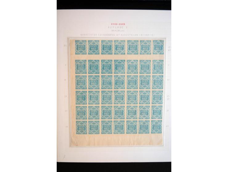 1918/19, Blumenmuster, sehr interesssante Spezialsammlung Mi.-Nr. 1-4 in 3 Bänden, aus dem Nachlass von Votele Org, dem Autor