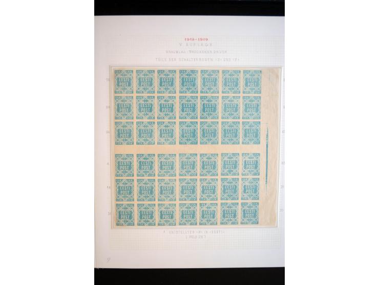 1918/19, Blumenmuster, sehr interesssante Spezialsammlung Mi.-Nr. 1-4 in 3 Bänden, aus dem Nachlass von Votele Org, dem Autor