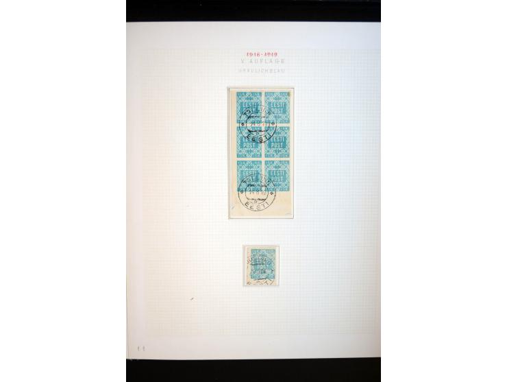 1918/19, Blumenmuster, sehr interesssante Spezialsammlung Mi.-Nr. 1-4 in 3 Bänden, aus dem Nachlass von Votele Org, dem Autor