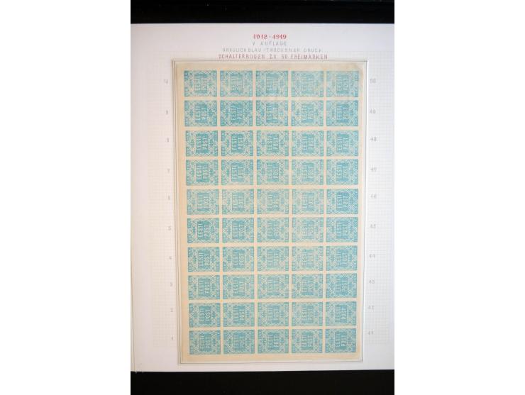 1918/19, Blumenmuster, sehr interesssante Spezialsammlung Mi.-Nr. 1-4 in 3 Bänden, aus dem Nachlass von Votele Org, dem Autor
