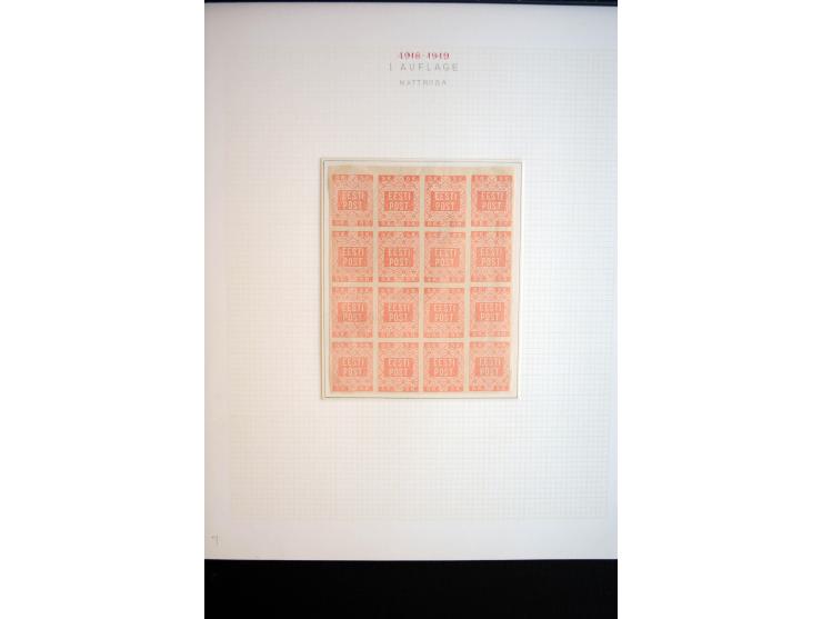 1918/19, Blumenmuster, sehr interesssante Spezialsammlung Mi.-Nr. 1-4 in 3 Bänden, aus dem Nachlass von Votele Org, dem Autor