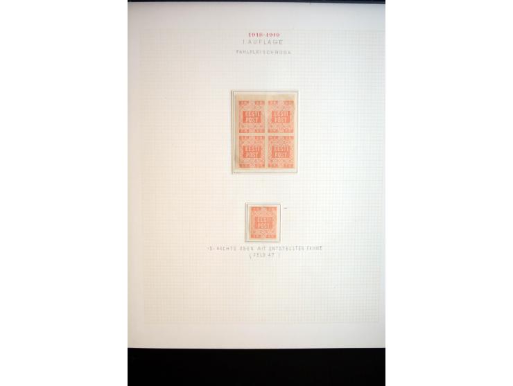1918/19, Blumenmuster, sehr interesssante Spezialsammlung Mi.-Nr. 1-4 in 3 Bänden, aus dem Nachlass von Votele Org, dem Autor