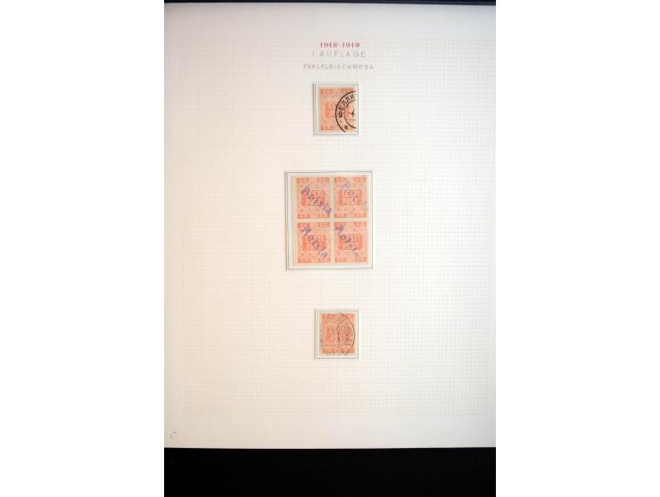 1918/19, Blumenmuster, sehr interesssante Spezialsammlung Mi.-Nr. 1-4 in 3 Bänden, aus dem Nachlass von Votele Org, dem Autor