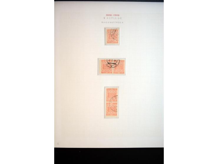 1918/19, Blumenmuster, sehr interesssante Spezialsammlung Mi.-Nr. 1-4 in 3 Bänden, aus dem Nachlass von Votele Org, dem Autor