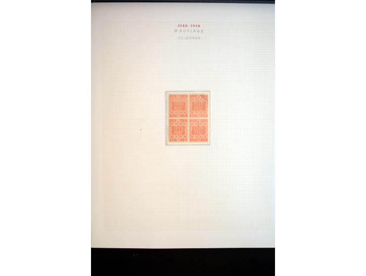 1918/19, Blumenmuster, sehr interesssante Spezialsammlung Mi.-Nr. 1-4 in 3 Bänden, aus dem Nachlass von Votele Org, dem Autor