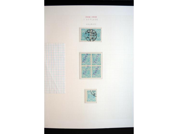 1918/19, Blumenmuster, sehr interesssante Spezialsammlung Mi.-Nr. 1-4 in 3 Bänden, aus dem Nachlass von Votele Org, dem Autor