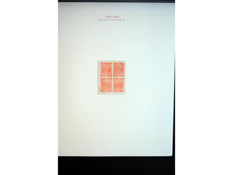 1918/19, Blumenmuster, sehr interesssante Spezialsammlung Mi.-Nr. 1-4 in 3 Bänden, aus dem Nachlass von Votele Org, dem Autor