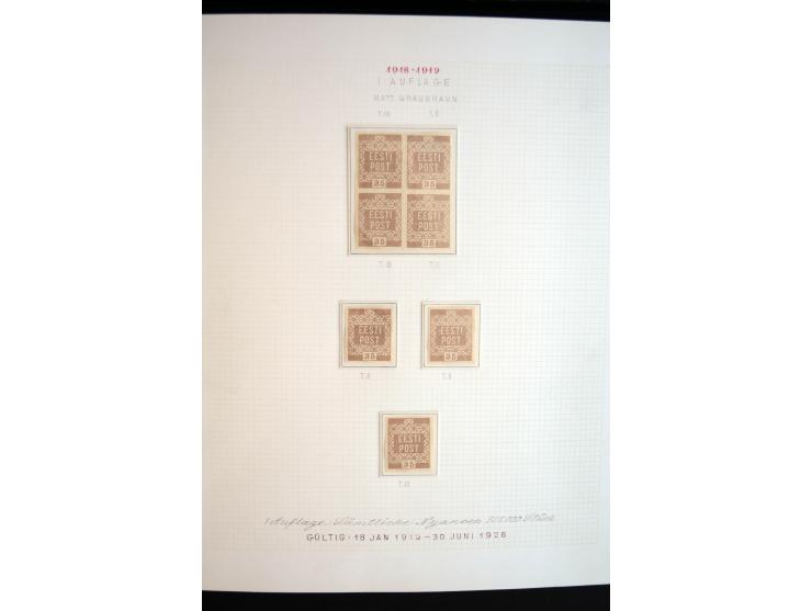 1918/19, Blumenmuster, sehr interesssante Spezialsammlung Mi.-Nr. 1-4 in 3 Bänden, aus dem Nachlass von Votele Org, dem Autor