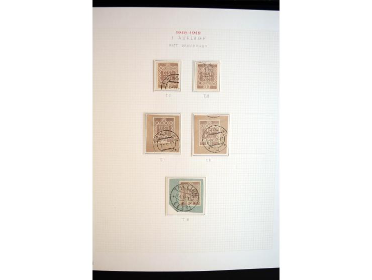 1918/19, Blumenmuster, sehr interesssante Spezialsammlung Mi.-Nr. 1-4 in 3 Bänden, aus dem Nachlass von Votele Org, dem Autor