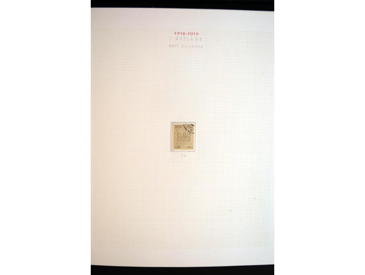 1918/19, Blumenmuster, sehr interesssante Spezialsammlung Mi.-Nr. 1-4 in 3 Bänden, aus dem Nachlass von Votele Org, dem Autor