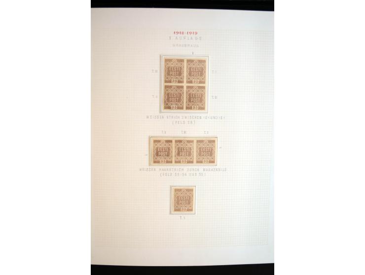 1918/19, Blumenmuster, sehr interesssante Spezialsammlung Mi.-Nr. 1-4 in 3 Bänden, aus dem Nachlass von Votele Org, dem Autor