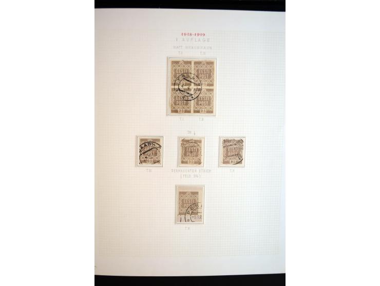 1918/19, Blumenmuster, sehr interesssante Spezialsammlung Mi.-Nr. 1-4 in 3 Bänden, aus dem Nachlass von Votele Org, dem Autor