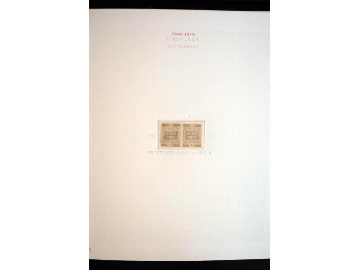 1918/19, Blumenmuster, sehr interesssante Spezialsammlung Mi.-Nr. 1-4 in 3 Bänden, aus dem Nachlass von Votele Org, dem Autor