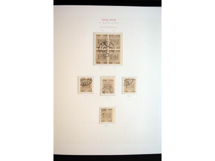 1918/19, Blumenmuster, sehr interesssante Spezialsammlung Mi.-Nr. 1-4 in 3 Bänden, aus dem Nachlass von Votele Org, dem Autor
