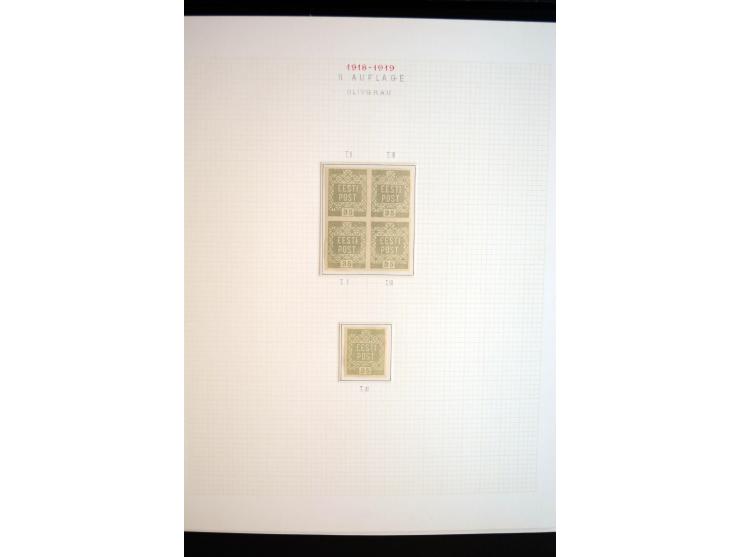 1918/19, Blumenmuster, sehr interesssante Spezialsammlung Mi.-Nr. 1-4 in 3 Bänden, aus dem Nachlass von Votele Org, dem Autor