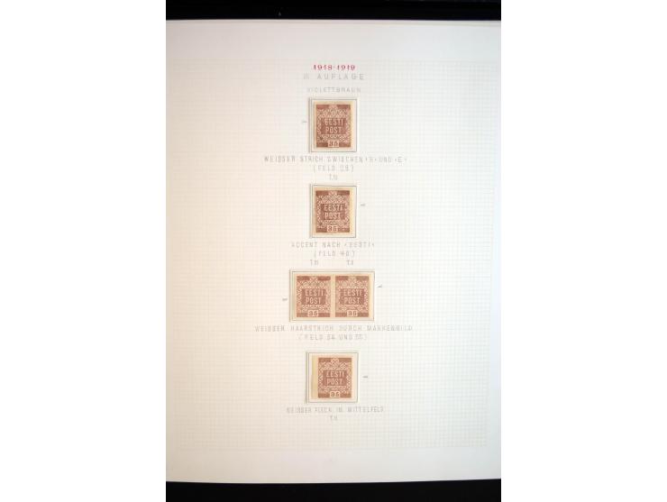 1918/19, Blumenmuster, sehr interesssante Spezialsammlung Mi.-Nr. 1-4 in 3 Bänden, aus dem Nachlass von Votele Org, dem Autor