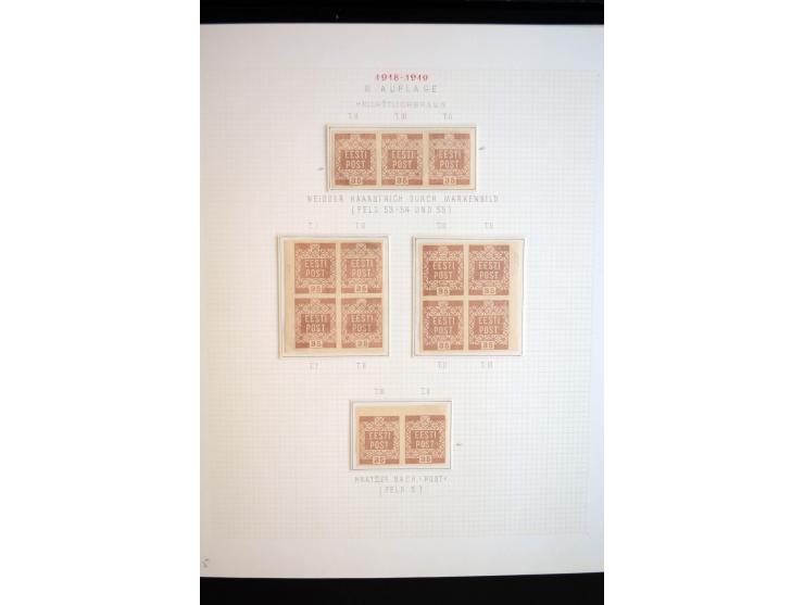 1918/19, Blumenmuster, sehr interesssante Spezialsammlung Mi.-Nr. 1-4 in 3 Bänden, aus dem Nachlass von Votele Org, dem Autor