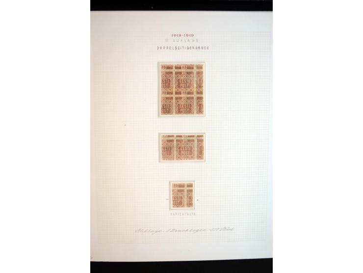 1918/19, Blumenmuster, sehr interesssante Spezialsammlung Mi.-Nr. 1-4 in 3 Bänden, aus dem Nachlass von Votele Org, dem Autor