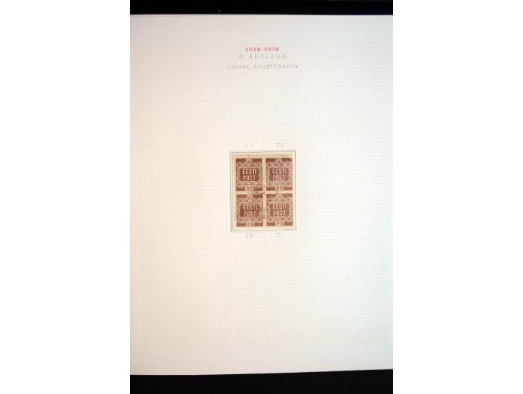 1918/19, Blumenmuster, sehr interesssante Spezialsammlung Mi.-Nr. 1-4 in 3 Bänden, aus dem Nachlass von Votele Org, dem Autor