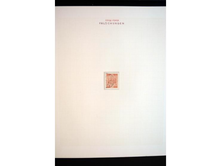 1918/19, Blumenmuster, sehr interesssante Spezialsammlung Mi.-Nr. 1-4 in 3 Bänden, aus dem Nachlass von Votele Org, dem Autor