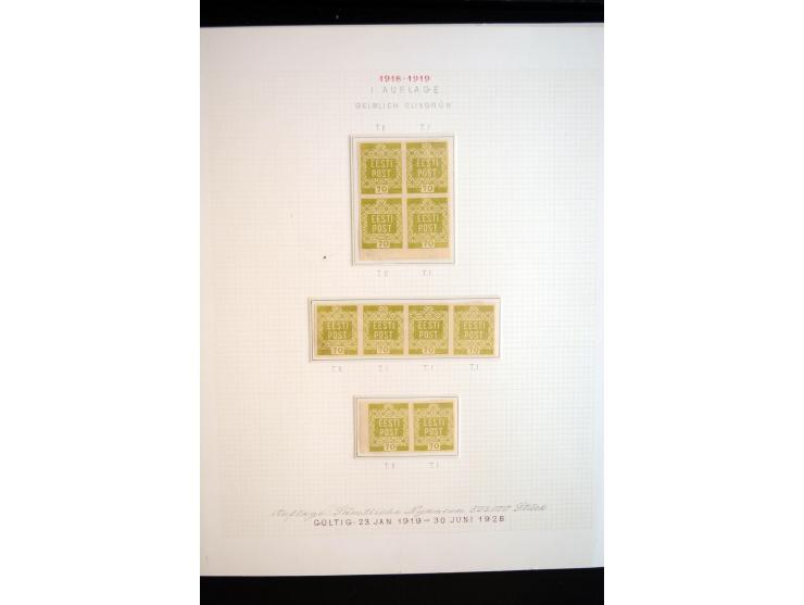 1918/19, Blumenmuster, sehr interesssante Spezialsammlung Mi.-Nr. 1-4 in 3 Bänden, aus dem Nachlass von Votele Org, dem Autor