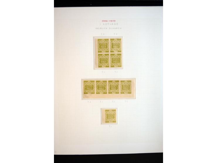 1918/19, Blumenmuster, sehr interesssante Spezialsammlung Mi.-Nr. 1-4 in 3 Bänden, aus dem Nachlass von Votele Org, dem Autor