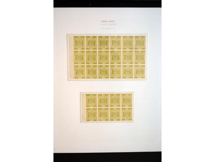 1918/19, Blumenmuster, sehr interesssante Spezialsammlung Mi.-Nr. 1-4 in 3 Bänden, aus dem Nachlass von Votele Org, dem Autor
