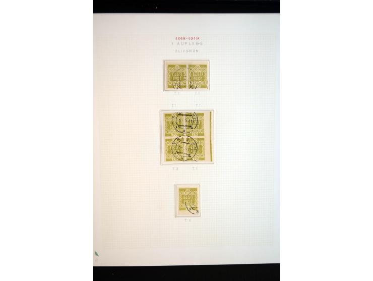 1918/19, Blumenmuster, sehr interesssante Spezialsammlung Mi.-Nr. 1-4 in 3 Bänden, aus dem Nachlass von Votele Org, dem Autor