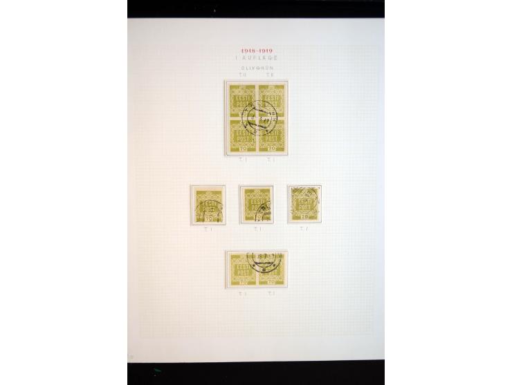 1918/19, Blumenmuster, sehr interesssante Spezialsammlung Mi.-Nr. 1-4 in 3 Bänden, aus dem Nachlass von Votele Org, dem Autor