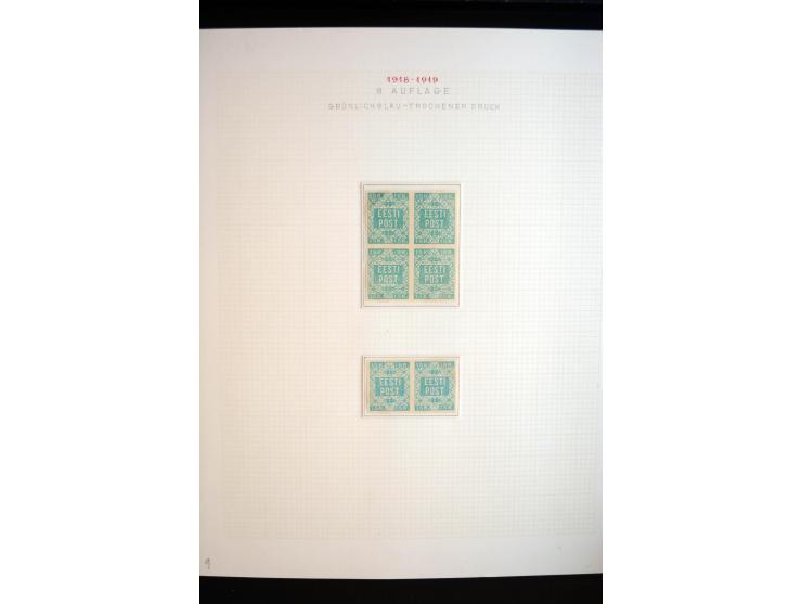 1918/19, Blumenmuster, sehr interesssante Spezialsammlung Mi.-Nr. 1-4 in 3 Bänden, aus dem Nachlass von Votele Org, dem Autor