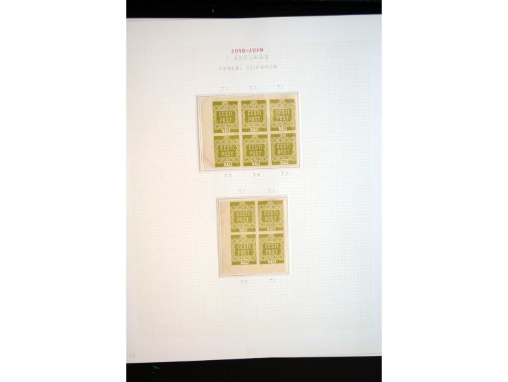 1918/19, Blumenmuster, sehr interesssante Spezialsammlung Mi.-Nr. 1-4 in 3 Bänden, aus dem Nachlass von Votele Org, dem Autor