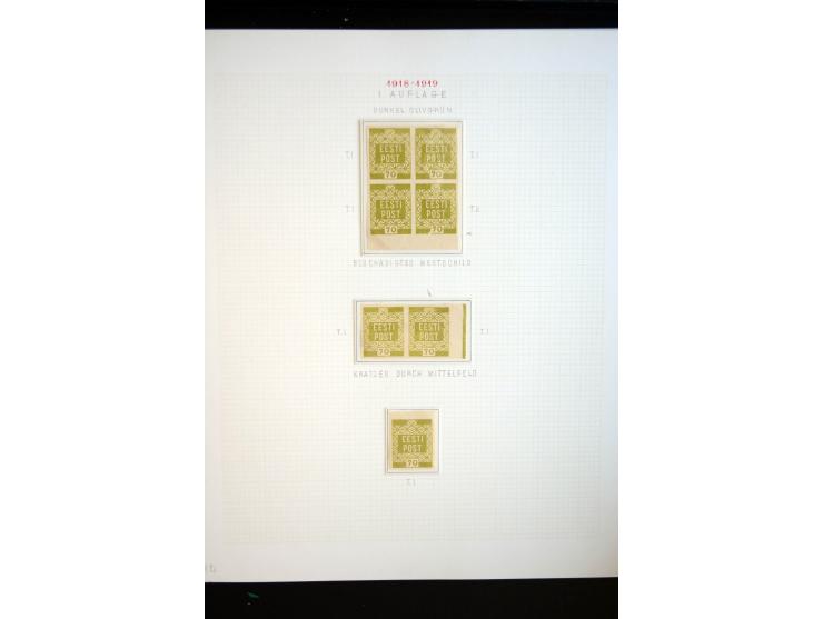 1918/19, Blumenmuster, sehr interesssante Spezialsammlung Mi.-Nr. 1-4 in 3 Bänden, aus dem Nachlass von Votele Org, dem Autor