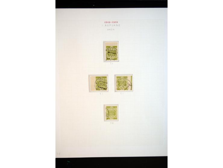 1918/19, Blumenmuster, sehr interesssante Spezialsammlung Mi.-Nr. 1-4 in 3 Bänden, aus dem Nachlass von Votele Org, dem Autor