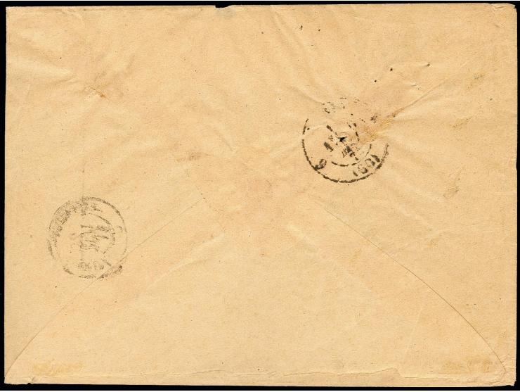1871/73, Ceres 25 c. blue, horizontal pair of typ II and III, together with pair 10 c. brown on rose (partly cut by scissors)
