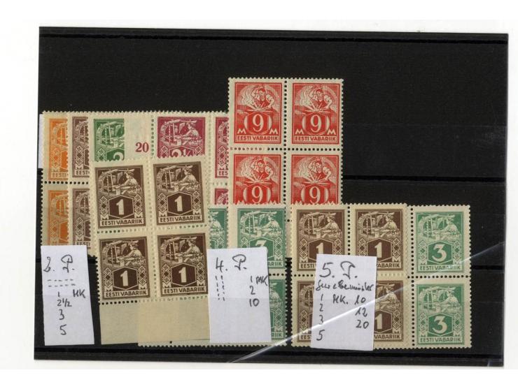 1936/40, Weberin/Schmied, sehr schöne, meist postfrische Partie Viererblocks ex Mi.-Nr. 32-73A/B, differenziert nach den vers