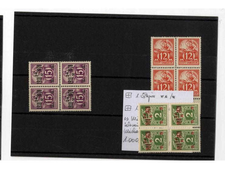 1936/40, Weberin/Schmied, sehr schöne, meist postfrische Partie Viererblocks ex Mi.-Nr. 32-73A/B, differenziert nach den vers
